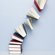 Books flying in air