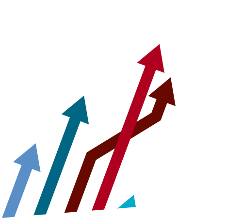 Upward moving arrows indicating growth and progress.